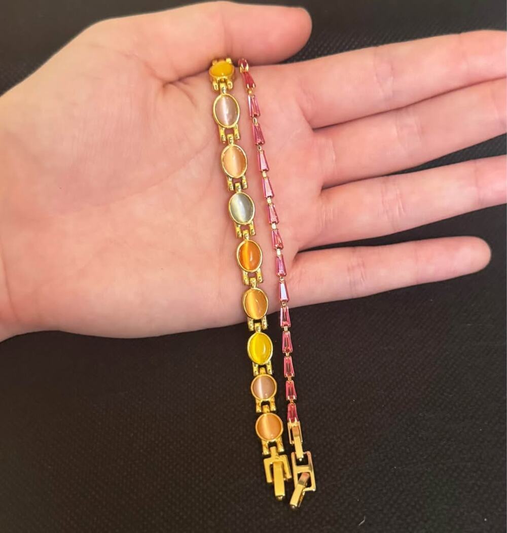 Tarnish Free Pastel & Pink Stainless Steel Bracelets – 2pc